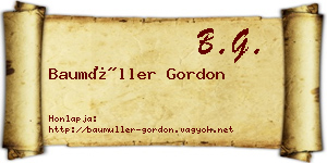 Baumüller Gordon névjegykártya